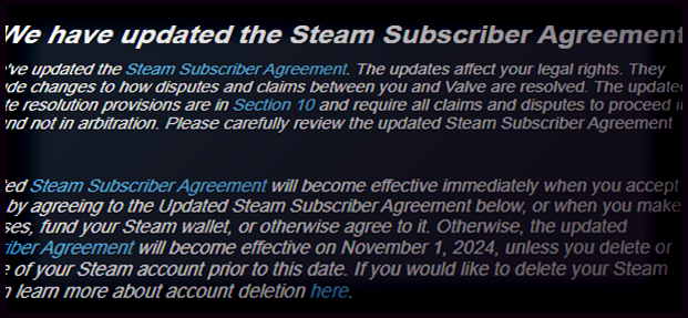 Changes to Steam Subscriber Agreement – Good or Bad?